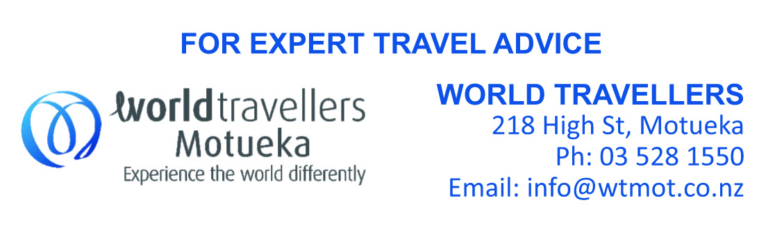 Logo for World Travellers Motueka.